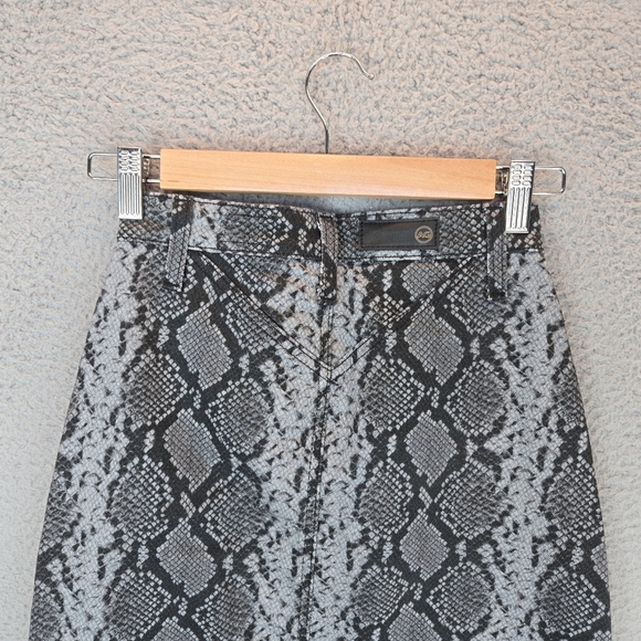 Adrianna Goldschmied Womens Pencil Midi Skirt Sz 23R Black & Gray Snake Print - Picture 8 of 14